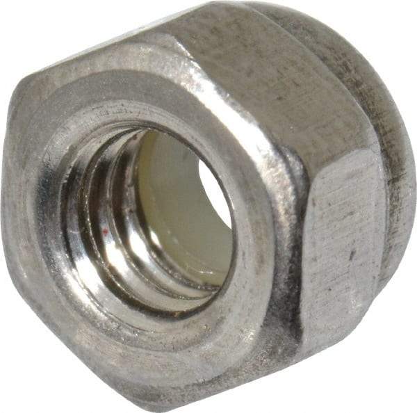 Value Collection - M4x0.70 Metric Coarse 18-8 & Austenitic Grade A2 Hex Lock Nut with Nylon Insert - 5mm High, Uncoated - Exact Tool & Supply