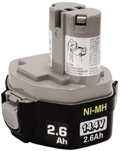 Makita - 14.4 Volt NiMH Power Tool Battery - 2.6 Ahr Capacity, 1 hr Charge Time, Series Mforce - Exact Tool & Supply
