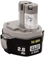 Makita - 14.4 Volt NiMH Power Tool Battery - 2.6 Ahr Capacity, 1 hr Charge Time, Series Mforce - Exact Tool & Supply