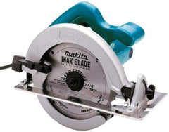 Makita - 10.5 Amps, 7-1/4" Blade Diam, 4,700 RPM, Electric Circular Saw - 120 Volts, 5/8" Arbor Hole, Right Blade - Exact Tool & Supply