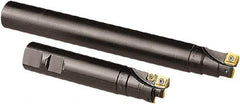 Seco - 32mm Cut Diam, 12mm Max Depth of Cut, 32mm Shank Diam, 235mm OAL, Indexable Square Shoulder End Mill - CCMX 1204, SPMX 12T3 Inserts, Cylindrical Shank, 90° Lead Angle - Exact Tool & Supply