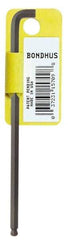 Bondhus - 5/16" Hex, Short Arm, Ball End Hex Key - 6-5/16" OAL, Protanium High Torque Steel, Inch System of Measurement - Exact Tool & Supply