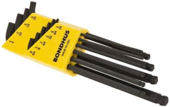 Bondhus - 10 Piece L-Key Ball End Hex Key Set - Hex Range 1/16 to 1/4" - Exact Tool & Supply
