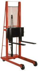 Wesco Industrial Products - 1000 Lbs. Load Capacity, 56 Inch Lift Height, Steel Stacker Manually Operated Lift - Exact Tool & Supply