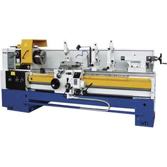 Summit - 20" Swing, 60" Between Centers, 120 Volt, Triple Phase Toolroom Lathe - 5MT Taper, 10 hp, 32 to 1,500 RPM, 4" Bore Diam, 44" Deep x 63" High x 114" Long - Exact Tool & Supply