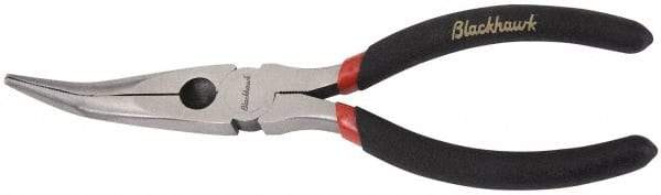 Blackhawk by Proto - 6-1/4" OAL, 2-7/32" Jaw Length x 29/32" Jaw Width, Long Nose Side Cutting Needle Nose Pliers - Round Jaw, Curved Head, Plastic Handles - Exact Tool & Supply