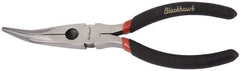 Blackhawk by Proto - 6-1/4" OAL, 2-7/32" Jaw Length x 29/32" Jaw Width, Long Nose Side Cutting Needle Nose Pliers - Round Jaw, Curved Head, Plastic Handles - Exact Tool & Supply