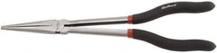 Blackhawk by Proto - 11-3/4" OAL, 2-53/64" Jaw Length x 11/16" Jaw Width, Long Nose Needle Nose Long Reach Pliers - Straight Jaw, Plastic Handles - Exact Tool & Supply