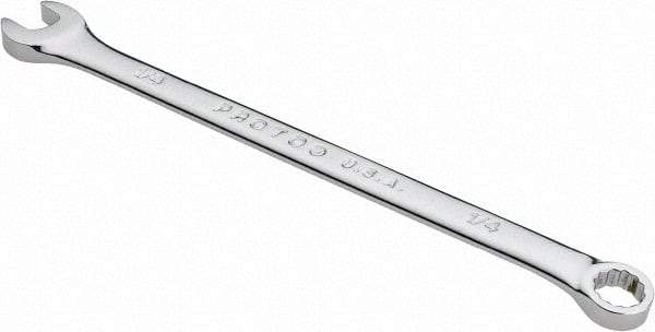Proto - 1/4" 12 Point Combination Wrench - 5-3/8" OAL, Steel, Chrome Finish - Exact Tool & Supply