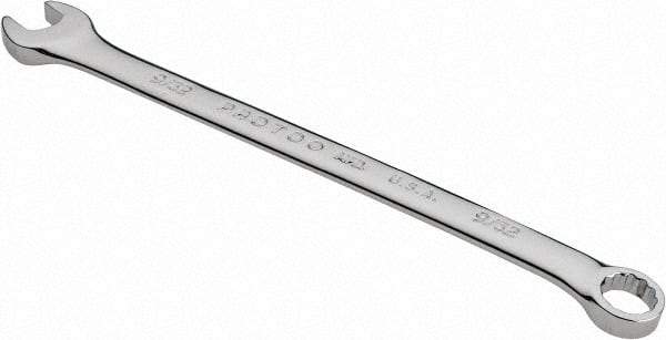 Proto - 9/32" 12 Point Combination Wrench - 5-11/16" OAL, Steel, Chrome Finish - Exact Tool & Supply