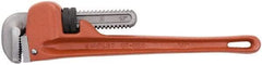 Stanley - 14" Cast Iron Straight Pipe Wrench - 2-7/8" Pipe Capacity - Exact Tool & Supply