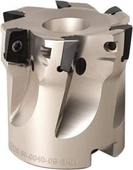 Seco - 5 Inserts, 50mm Cut Diam, 22mm Arbor Diam, 8mm Max Depth of Cut, Indexable Square-Shoulder Face Mill - 90° Lead Angle, 40mm High, XO.. 0903 Insert Compatibility, Through Coolant, Series Micro Turbo - Exact Tool & Supply