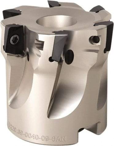 Seco - 4 Inserts, 40mm Cut Diam, 16mm Arbor Diam, 8mm Max Depth of Cut, Indexable Square-Shoulder Face Mill - 90° Lead Angle, 40mm High, XO.. 0903 Insert Compatibility, Through Coolant, Series Micro Turbo - Exact Tool & Supply