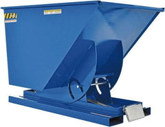 Vestil - 4,000 Lb Load Capacity, 1 Cu Yd, Steel Self-Dumping Hopper - 41-9/16" Wide x 61-1/8" Long x 42-3/4" High, Blue - Exact Tool & Supply