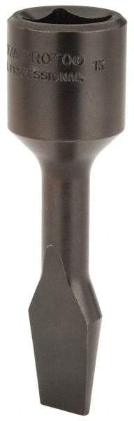 Proto - 1/2" Drive, 7/16" Wide x 0.07" Thick Blade, Standard Slotted Screwdriver Socket - 3-5/32" OAL - Exact Tool & Supply