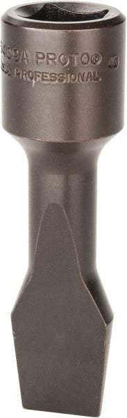 Proto - 1/2" Drive, 5/8" Wide x 0.11" Thick Blade, Standard Slotted Screwdriver Socket - 3-5/32" OAL - Exact Tool & Supply