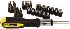 Stanley - 29 Piece Hex, Phillips, Slotted & Torx Screwdriver Set - Bit Sizes: Hex Inch 1/8 & 5/32, Philips #1 to #3, Nut Driver 1/4, 5/16, 11/32, 3/8, 7/16 & 1/2, Torx T10, T15, T20, T25 & T27, Tip Thickness: 1/4 & 9/32 - Exact Tool & Supply
