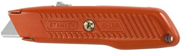 Stanley - Retractable Utility Knife - 1-7/8" Carbon Steel Blade, Gray Zinc Handle, 1 Blade Included - Exact Tool & Supply