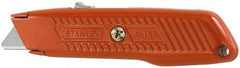 Stanley - Retractable Utility Knife - 1-7/8" Carbon Steel Blade, Gray Zinc Handle, 1 Blade Included - Exact Tool & Supply