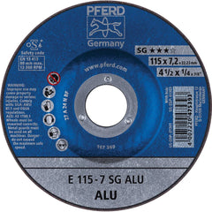 PFERD - Depressed-Center Wheels; Hole Size (Inch): 7/8 ; Connector Type: Arbor ; Wheel Type Number: Type 27 ; Abrasive Material: Aluminum Oxide/Silicon Carbide ; Maximum RPM: 13300.000 ; Bond Type: Resinoid - Exact Tool & Supply