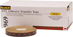 3M - 18 Yds. Long x, High Strength Acrylic Adhesive Transfer Tape - Paper Liner, 5 mil Thick - Exact Tool & Supply