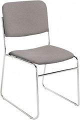 NPS - Fabric Grey Stacking Chair - Chrome Frame, 19" Wide x 21" Deep x 33" High - Exact Tool & Supply