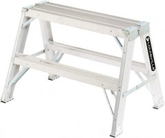Louisville - 2 Steps, 2' High, Type IA Rating, Aluminum Sawhorse Ladder - Exact Tool & Supply