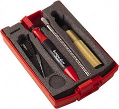 Shaviv - 8 Piece High Speed Steel Blade Hand Deburring Tool Set - U Blade Holder, BUS1, BUS2, BUS31, BUS4;Scrape-Burr 400 Blades, For Hole Edge, Straight Edge - Exact Tool & Supply