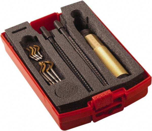 Shaviv - 11 Piece Hand Deburring Tool Set - B, E Blade Holder, B10P, B11P, B20P, B30P;E100P, E111P, E200P, E300P Blades, For Straight Edge, Hole Edge - Exact Tool & Supply