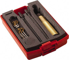 Shaviv - 11 Piece Hand Deburring Tool Set - B, E Blade Holder, B10P, B11P, B20P, B30P;E100P, E111P, E200P, E300P Blades, For Straight Edge, Hole Edge - Exact Tool & Supply