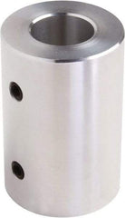 Climax Metal Products - 1/4" Inside x 1/2" Outside Diam, Set Screw Rigid Coupling - 3/4" Long - Exact Tool & Supply