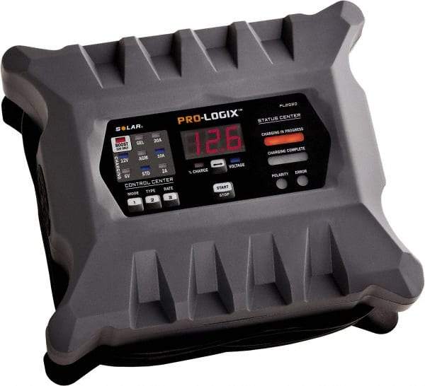Solar - 6/12 Volt Automatic Charger/Engine Starter - 20 Amps/10 Amps/2 Amps, 100 Starter Amps - Exact Tool & Supply