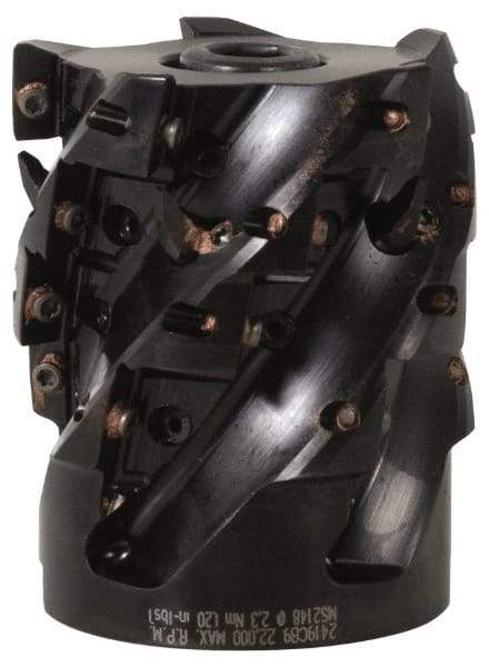 Kennametal - 12 Inserts, 63mm Cut Diam, 27mm Arbor Diam, 52.8mm Max Depth of Cut, Indexable Square-Shoulder Face Mill - 0/90° Lead Angle, 75mm High, EC14.., EP14.. Insert Compatibility, Through Coolant, Series Mill 1-14 - Exact Tool & Supply