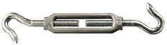 Made in USA - 174 Lb Load Limit, 3/8" Thread Diam, 2-7/8" Take Up, Malleable Iron Hook & Hook Turnbuckle - 3-7/8" Body Length, 1/4" Neck Length, 7-1/2" Closed Length - Exact Tool & Supply