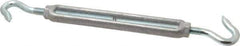 Made in USA - 174 Lb Load Limit, 3/8" Thread Diam, 2-7/8" Take Up, Aluminum Hook & Hook Turnbuckle - 6-7/8" Body Length, 1/4" Neck Length, 11-3/8" Closed Length - Exact Tool & Supply