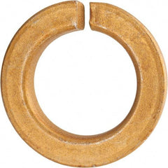 Value Collection - 1-1/2", 1.504" ID, 3/8" Thick Split Lock Washer - Grade 8 Spring Steel, Zinc Yellow Dichromate Finish, 1.504" Min ID, 1.534" Max ID, 2.419" Max OD - Exact Tool & Supply