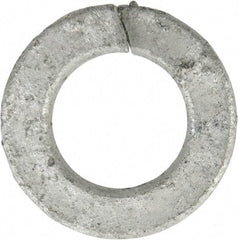 Value Collection - 7/16", 0.46" ID, 0.109" Thick Split Lock Washer - Grade 2 Spring Steel, Hot Dipped Galvanized Finish, 0.46" Min ID, 0.47" Max ID, 0.796" Max OD - Exact Tool & Supply