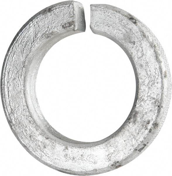 Value Collection - 1-1/4", 1.274" ID, 0.312" Thick Split Lock Washer - Grade 8 Spring Steel, Hot Dipped Galvanized Finish, 1.274" Min ID, 1.3" Max ID, 2.056" Max OD - Exact Tool & Supply