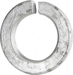 Value Collection - 1-1/4", 1.274" ID, 0.312" Thick Split Lock Washer - Grade 8 Spring Steel, Hot Dipped Galvanized Finish, 1.274" Min ID, 1.3" Max ID, 2.056" Max OD - Exact Tool & Supply