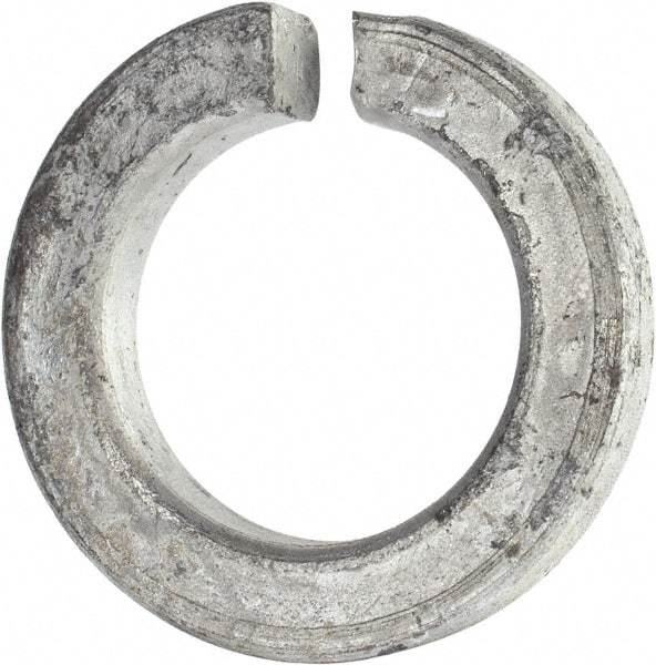 Value Collection - 1-1/2", 1.524" ID, 3/8" Thick Split Lock Washer - Grade 8 Spring Steel, Hot Dipped Galvanized Finish, 1.524" Min ID, 1.554" Max ID, 2.419" Max OD - Exact Tool & Supply