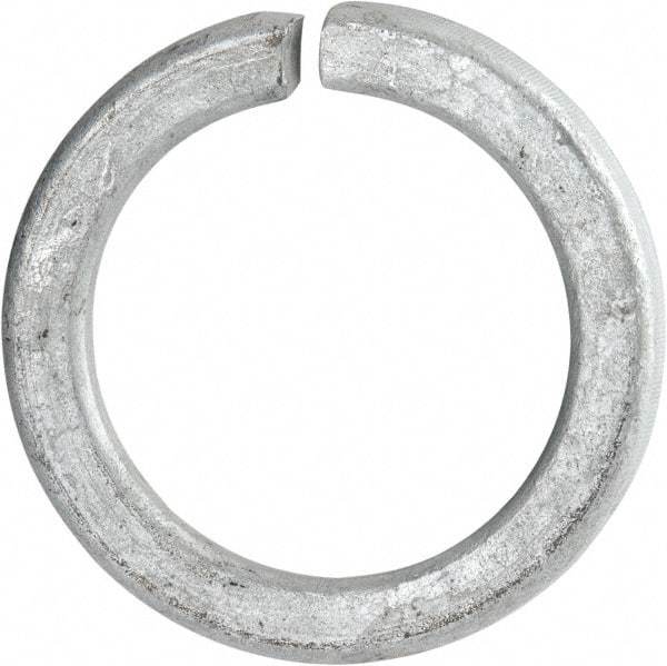 Value Collection - 2-1/2", 2.532" ID, 0.44" Thick Split Lock Washer - Grade 8 Spring Steel, Hot Dipped Galvanized Finish, 2.532" Min ID, 2.557" Max ID, 3.485" Max OD - Exact Tool & Supply
