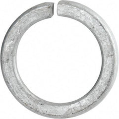 Value Collection - 2-1/2", 2.532" ID, 0.44" Thick Split Lock Washer - Grade 8 Spring Steel, Hot Dipped Galvanized Finish, 2.532" Min ID, 2.557" Max ID, 3.485" Max OD - Exact Tool & Supply