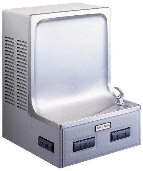 Halsey Taylor - 7.6 GPH Cooling Capacity Barrier Free Wall Mounted Water Cooler & Fountain - In-Wall, 20 to 105 psi, 120 VAC Volts, 370 Watts, Stainless Steel - Exact Tool & Supply