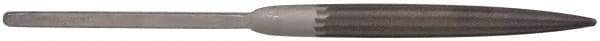 Grobet - 8-1/2" Needle Precision Swiss Pattern Half Round File - 15/32" Width Diam x 9/64" Thick, Handle - Exact Tool & Supply