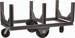 Durham - 4,000 Lb Capacity Steel Bar Cradle Truck - Steel Deck, 96" OAW, Phenolic Casters - Exact Tool & Supply