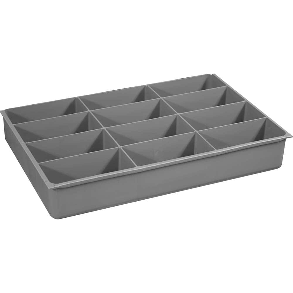 Durham - Small Parts Boxes & Organizers; Type: Compartment Box ; Width (Inch): 11-15/16 ; Depth (Inch): 18-1/16 ; Height (Inch): 2.96875 ; Number of Compartments: 12 - Exact Tool & Supply
