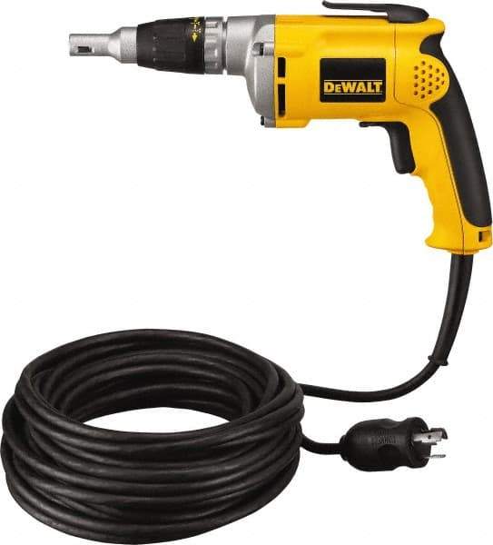 DeWALT - Pistol Grip Handle, 4,000 RPM, 81 In/Lb Torque, Electric Screwdriver - 1/4" Bit Holder, 6.3 Amps - Exact Tool & Supply
