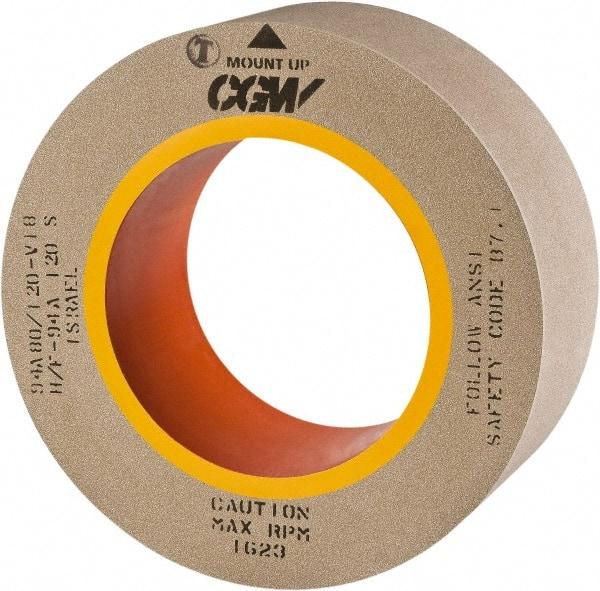 Camel Grinding Wheels - 20" Diam x 12" Hole x 2" Wide Centerless & Cylindrical Grinding Wheel - 80 Grit, Aluminum Oxide, Type 1, Vitrified Bond, No Recess - Exact Tool & Supply