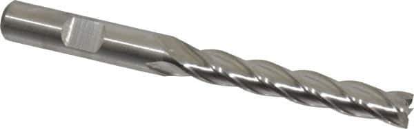 Niagara Cutter - 5/16", 2" LOC, 3/8" Shank Diam, 3-3/4" OAL, 4 Flute, Cobalt Square End Mill - Single End, Uncoated, Spiral Flute, 30° Helix, Centercutting, Right Hand Cut, Right Hand Flute - Exact Tool & Supply