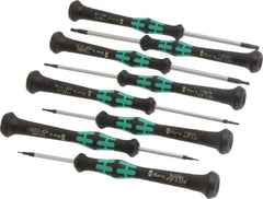 Wera - 8 Piece, 0.028 to 7/64" Hex Driver Set - Comes in Cardboard Box - Exact Tool & Supply
